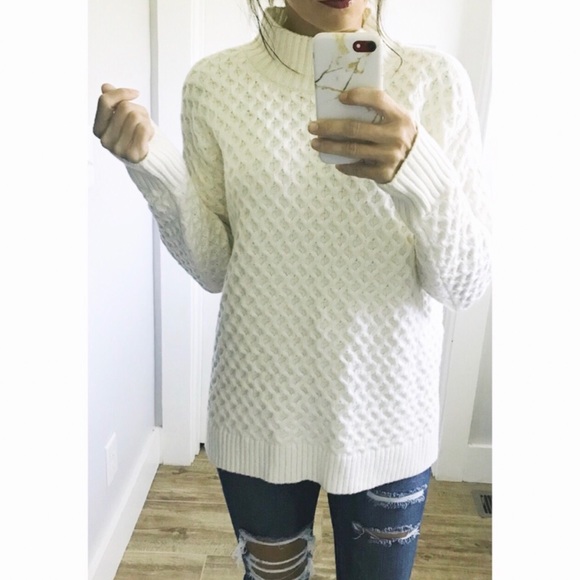 1. State Sweaters - ivory textured chunky sweater